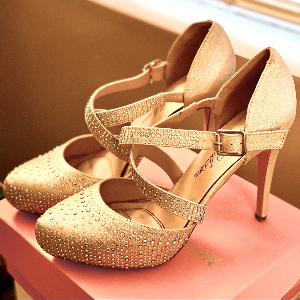 De Blossom Collection Rhinestone Pageant Heels